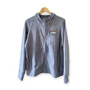 NFL Denver Broncos Antigua Seeker Full-Zip Hoodie Jacket, Heather Navy sz. L